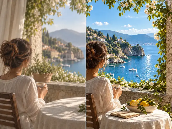 A creative portrait being adjusted in a photo editing example